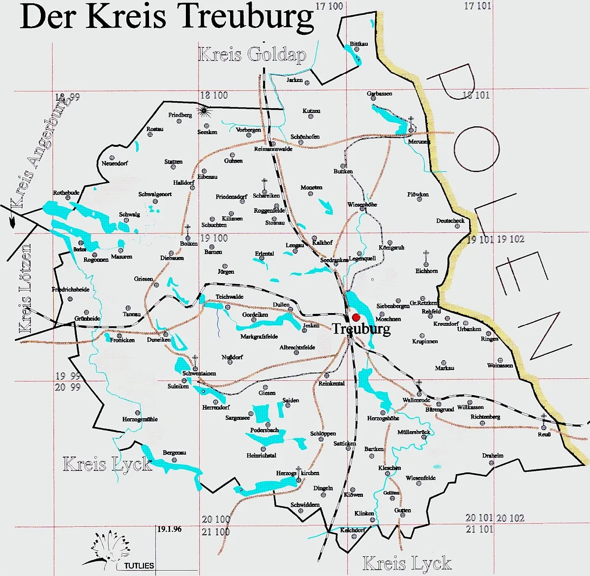 Kreiskarte11_ohne Seen Kreiskarte_Treuburg